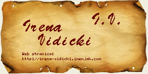 Irena Vidicki vizit kartica